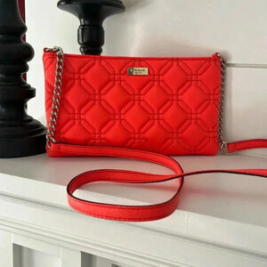 Kate Spade Coral Orange Astor Court Presley Quilted Crossbody